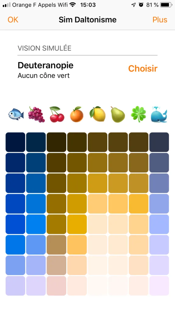 Exemple de la page de garde simulée en deutéranopie